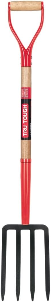 Truper 30293 Spading Fork – 4 Tines, 30 Inch Wood & Steel D-Handle