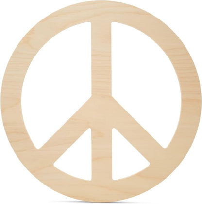 Peace Wood Cutouts 12 x 12-inch, Pack of 3 Unfinished Wood Crafts Blank, Wooden Letter Sign for