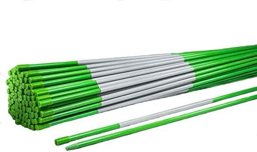 5ft Green Pro Snow Stakes - 60" x 5/16" Driveway Markers, Pointed Tip, Hy Viz Reflective Tape