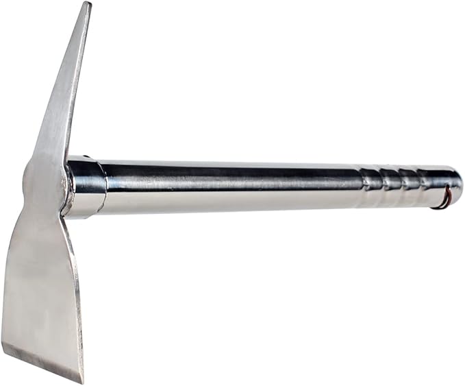 Stainless Steel Garden Hoe Pick 15-inch Length Lightweight Weather Resistant Metal Multipurpose
