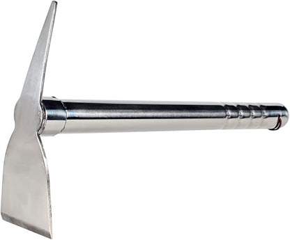 Stainless Steel Garden Hoe Pick 15-inch Length Lightweight Weather Resistant Metal Multipurpose
