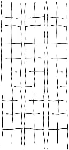 Panacea 89484 Black Forged Narrow Twig Trellises, Pack of 3 – 72" H Metal Garden Trellises with