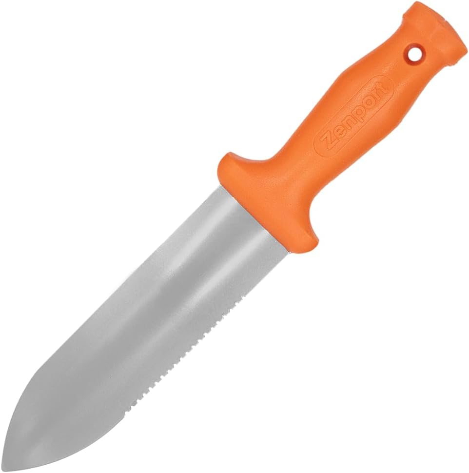 Zenport K245 ZenBori Soil Knife, Serrated, 6 Inch Stainless Steel Blades, Orange - 3 Pack