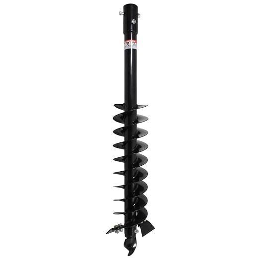 Titan Attachments Auger Bit for 3 Point Post Hole Digger, 24" Drilling Depth with Fishtail Point