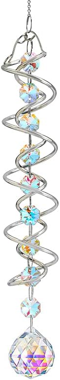H&D HYALINE & DORA 20.5in Crystal Sun Catcher,Colorful Hanging Suncatcher with Octagonal Beads and