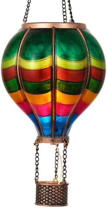 TERESA'S Collections Valentines Day Outdoor Decorations Hot Air Balloon Solar Lantern ,Hanging
