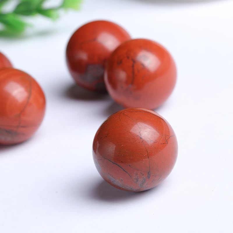 5-6CM/1.97-2.36inch Magical Natural Red Jasper Stone Ball Quartz Crystal Mineral Reiki Treatment