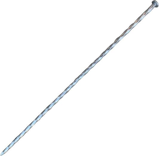 Sandbaggy 18" Heavy Duty Galvanized Artificial Turf Stakes - Spiral Landscape Nails - Ground