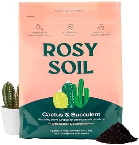 Cactus and Succulent Organic Potting Soil Mix for House Plants - Fast Draining, Root Boosting