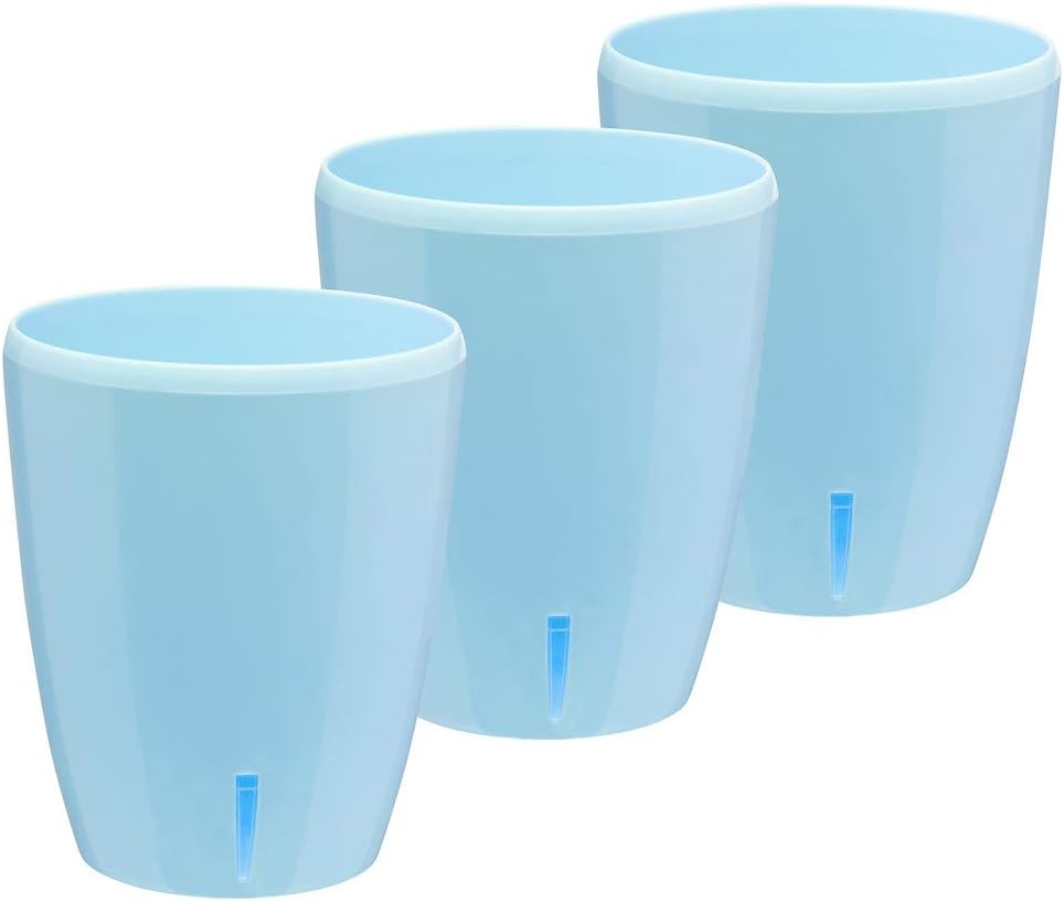 Santino 5.9 Inch ORCHIDEA Self Watering Pots for Orchids in Blue (Set of 3) - Decorative Wicking