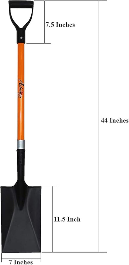Ashman Spade Shovel (1 Pack) – 41 Inches Long D Handle Grip – The Single Shovel Weighs 2.2 Pounds