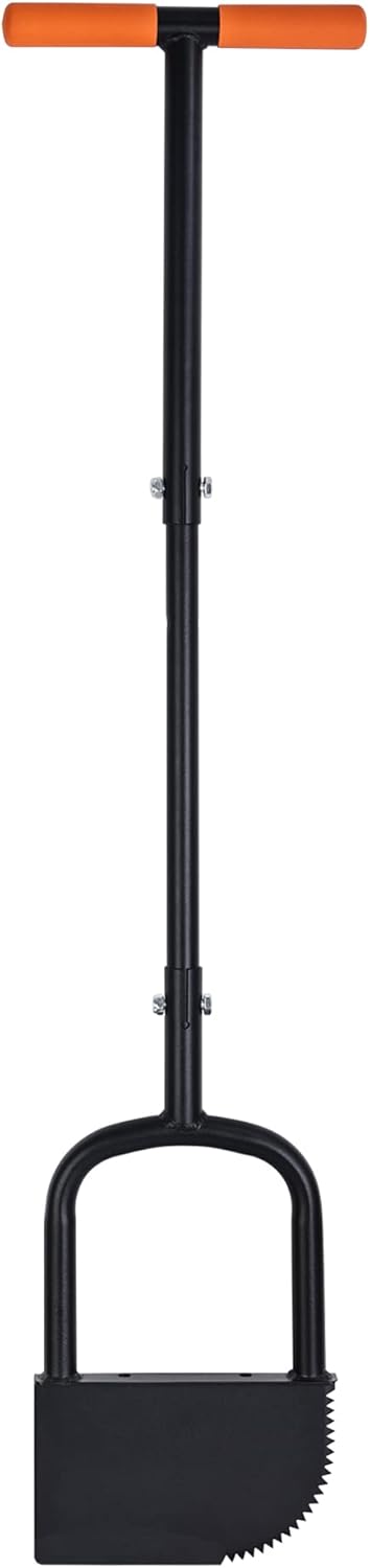 Height Adjustable Garden Edger Tool, Hand Steel Edger, Half Moon Lawn Edger, Saw-Tooth with Very