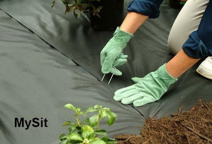 MySit 6" Galvanized Landscape Staples Garden Stakes Pins 24 Pack, Heavy-Duty 11 Gauge Garden