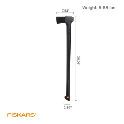 Fiskars 36" Super Splitting Axe, Wood Splitter for Medium to Large Size Logs, with Shock-Absorbing