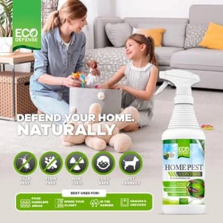 Eco Defense Biobased Pest Control Spray - Ant, Roach, Spider, Bug Killer and Repellent - Natural