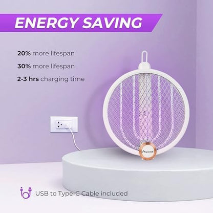 ASPECTEK 2-Pack Upgraded 3000V Electric Fly Swatter, Portable and Foldable Mosquito Zapper Racket