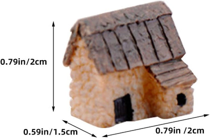 SUPVOX 8Pcs Mini Resin Village House Figurines for DIY Moss Micro Landscape Terrarium Decor Fairy
