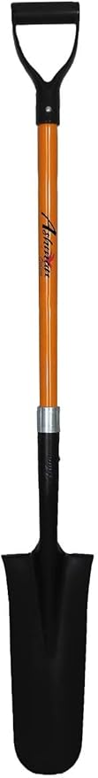 Ashman Drain Spade Shovel (1 Pack) - 48 Inches Long Handle Spade with D Handle Grip - Durable