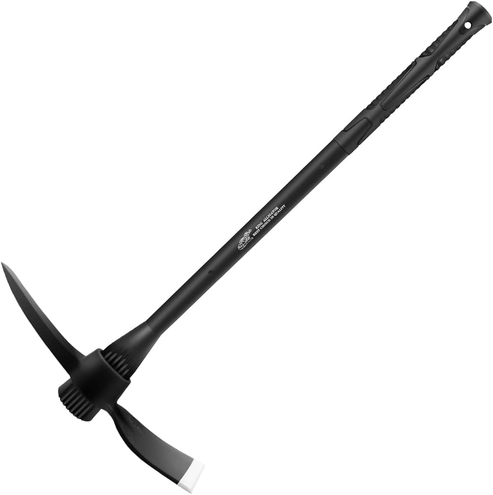 glorousamc Forged Adze Pick, Weeding Mattock Hoe Pick Mattock with Fiberglass Handle, Garden Pick