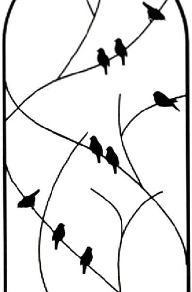 Panacea 84495 Perching Birds Trellises – Set of 3, 72" Tall Black Steel Trellises with Bird & Twig