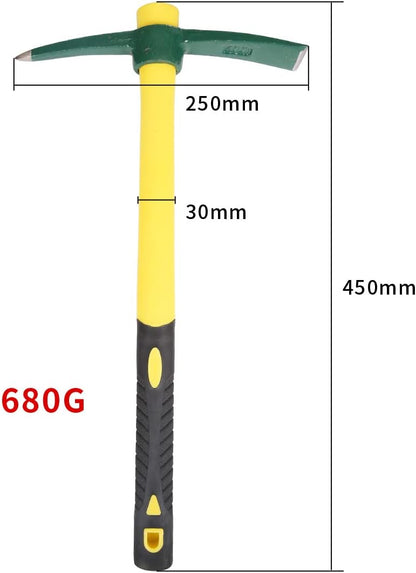 18 Inches Steel Forged Pickaxe, Sturdy Durable Mattock Hoe, Weeding Pick Axe with Lightweight