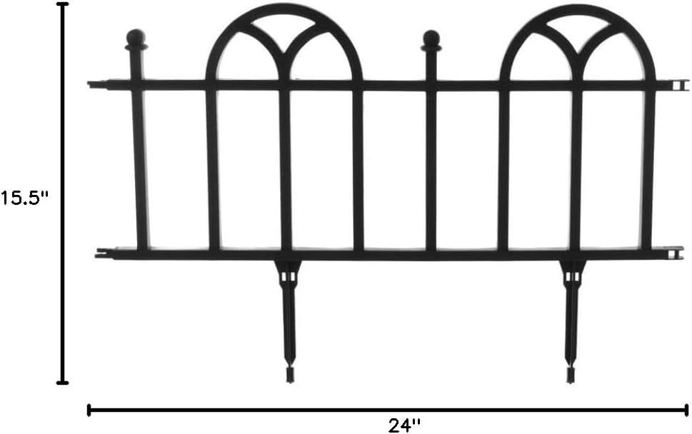 4-Piece Lawn and Flower Bed Edging - Modular No-Dig Plastic Fencing for Garden Border
