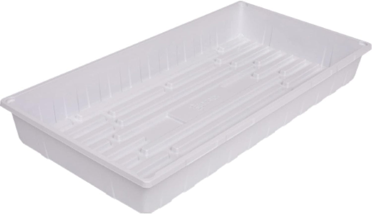 SUNPACK 10" x 20" Plastic Seed Starting Tray, White, 2.5" (Pack of 10) - No Drainage Holes, Perfect