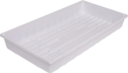 SUNPACK 10" x 20" Plastic Seed Starting Tray, White, 2.5" (Pack of 10) - No Drainage Holes, Perfect