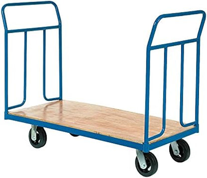 Global Industrial Wood Deck Platform Truck w/Removable Handles, 2400 Lb. Capacity, 6" Mold-On