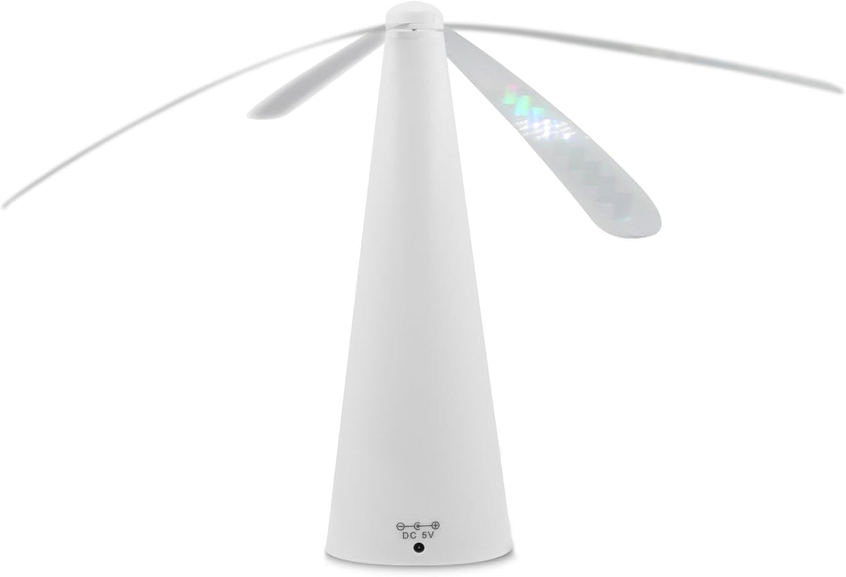 BUGGOFF White Fly & Flying Insect Repellent Fan with Twin Blades, Table top & Hangable, Battery