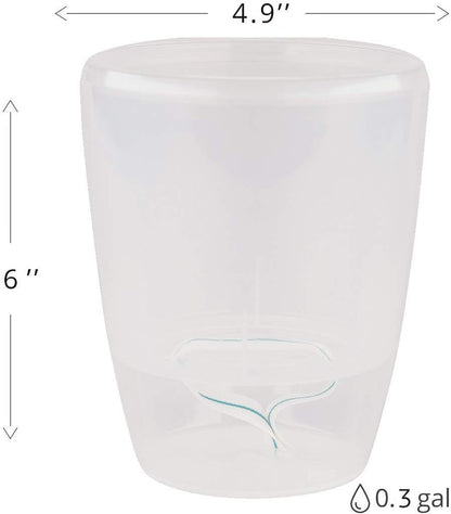 Santino 4.9 Inch ORCHIDEA Self Watering Pots for Orchids in Transparent (Set of 3) - Decorative
