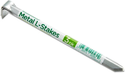 Greenscapes Metal L Stakes – 12-Pack (4 Bundles of 3) Heavy-Duty Garden Anchoring Stakes for