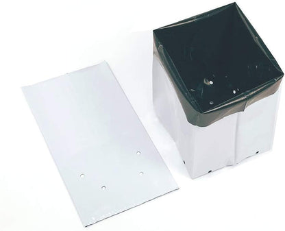 HORTIPOTS Grow Bag 7 Gallon Square Nursery Container Made of Black White Poly Films (25 Pieces per
