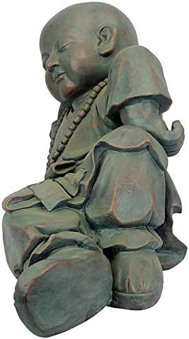 Design Toscano Resting Serene Baby Monk Asian Boy Garden Statue, 24 inches Wide, 12 inches Tall