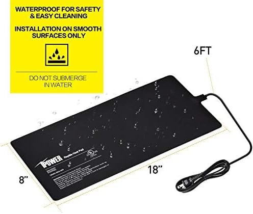 iPower 8 by 18-Inch 24W Reptile Heat Mat, LCD Digital Aquarium Thermometer, Under Tank Warmer