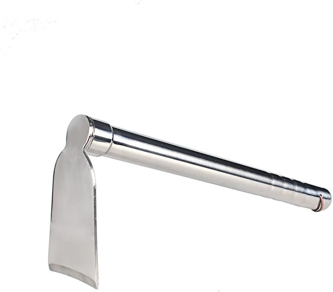 Stainless Steel Garden Hoe 15-inch Length Lightweight Weather Resistant Metal Hand Tool for Weeding