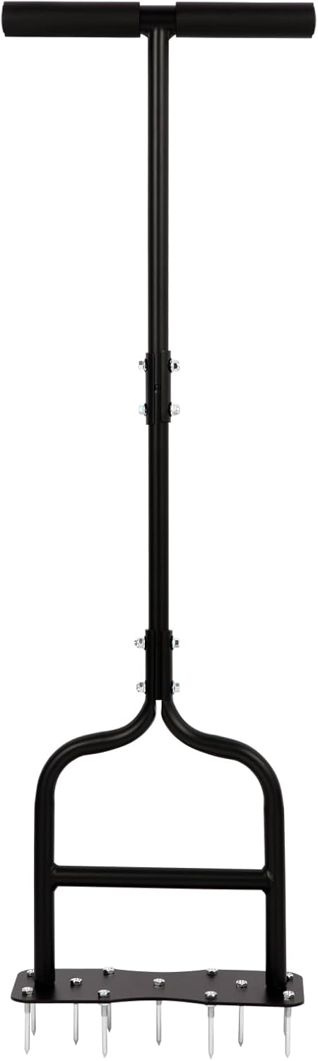 sancat Lawn Aerator,Spike Aerator, Heavy Duty Manual Lawn Aerator Tool with 11 Iron Spikes, Grass