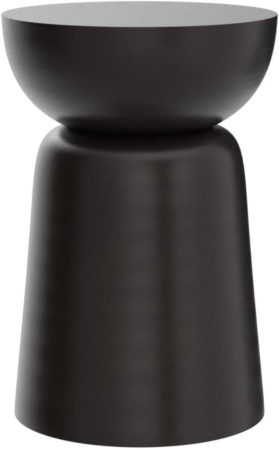 BIRDROCK HOME Metal Decorative Garden Stool and Outdoor Accent Side Table - Modern Industrial Round