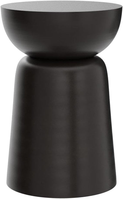 BIRDROCK HOME Metal Decorative Garden Stool and Outdoor Accent Side Table - Modern Industrial Round