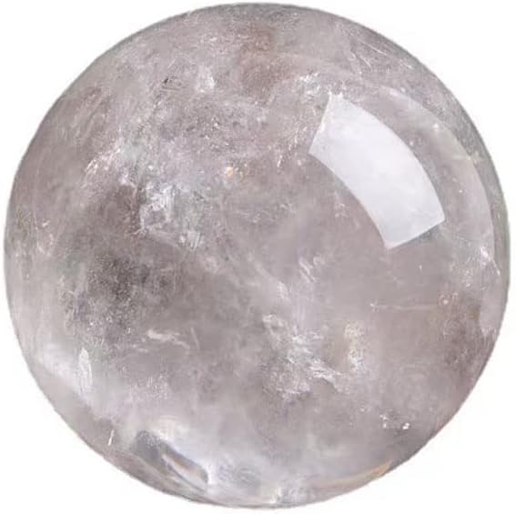 StoneStory Clear Quartz Crystal Sphere Ball with Wood Stand Large Healing Crystals Sphere Sculpture