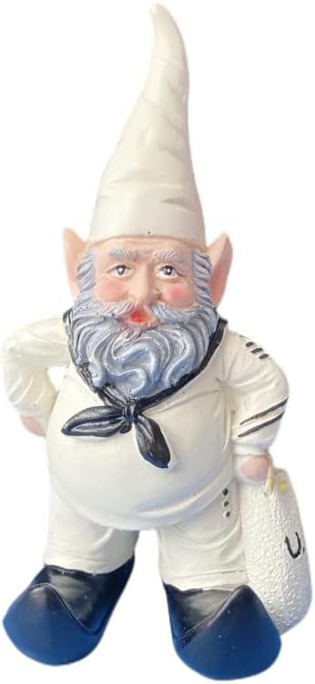 Navy Sailor Garden Gnome Statue, Shipmate Gnome Figurine for Lawn Ornaments Indoor or Outdoor Decor