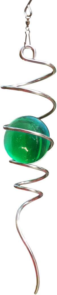 FONMY Gazing Ball Spiral Tail Wind Spinner Stabilizer with Swivel Hook 11inch Stainless Steel Tail