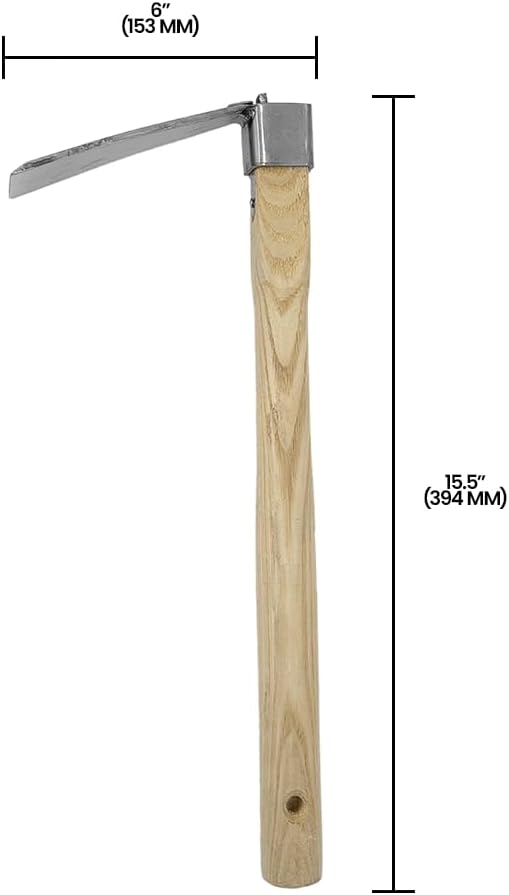 Zenport J602 Forged Hoe, 3.25-Inch by 6-Inch Stainless Steel Blade Head, Wood