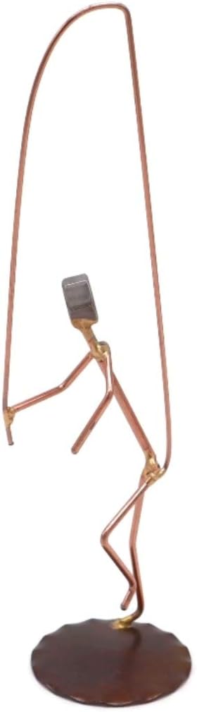 Hooked Pants Fisherman Collectible Handmade Metal Art Figurine, Desk Accessories, Trophy, Boss