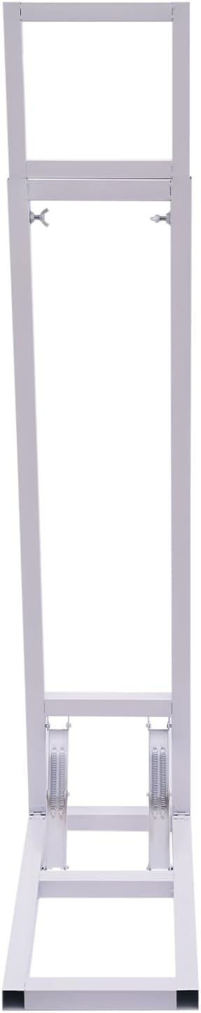 DYNAMI White Square Wedding Backdrop Stand,Metal Arch Backdrop Stand w/Foldable Base,Adjustable