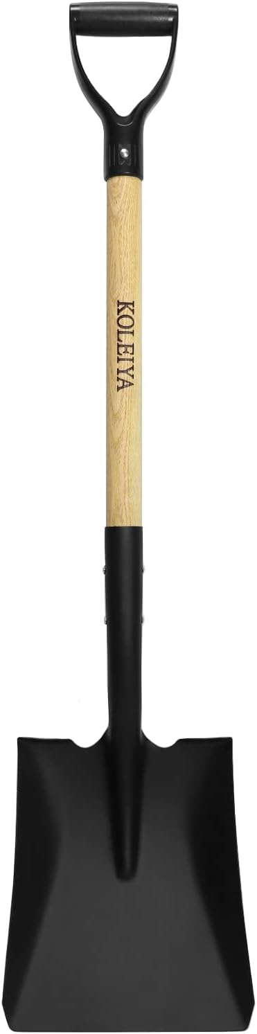 Flat Shovel,Transfer Shovel with D Handel and Heavy Duty Square Head for