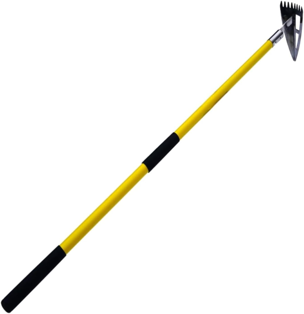 Spear Head Hoe Garden Tool - Long Handle Hoe with 59" Fiberglass Handle, 2 Cushioned Grips, &