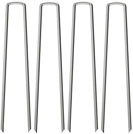 AAGUT 12 Inch Garden Stakes Landscape Staples, 25 Pcs U Shaped 11 Gauge Galvanized Pins Metal Fence