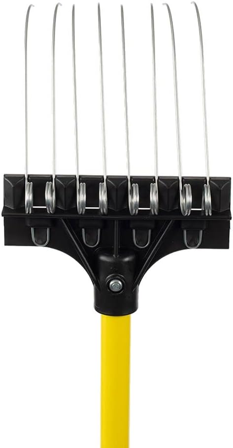 THE GROUNDSKEEPER II Mini Rake 55-inch Lightweight Fiberglass Handle, 6-inch Head, Durable Steel