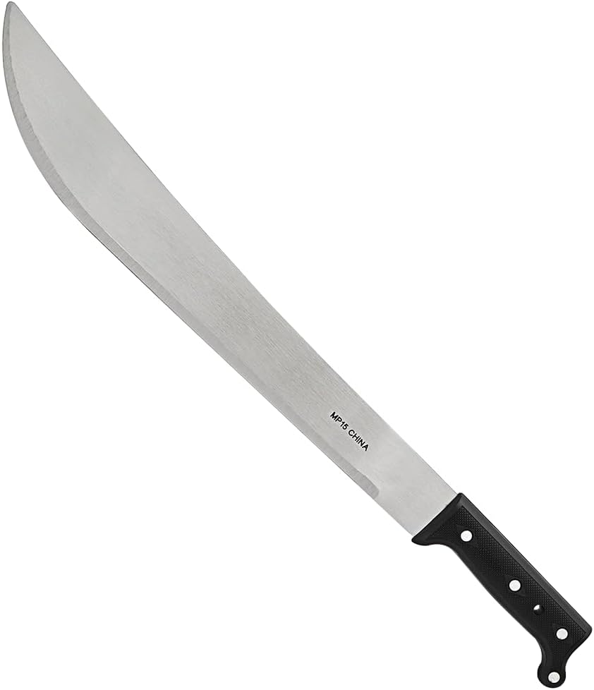 Zenport MP15 Machete with Sheath, 15-Inch, 15 Inch Carbon Steel Blades, Silver/Black
